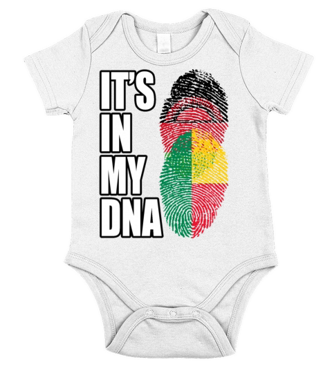 Malawian And Benin Mix Heritage DNA Flag Short Sleeve Baby One-Piece