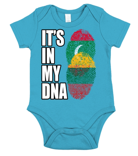 Maldivian And Lithuanian Mix Heritage DNA Flag Short Sleeve Baby One-Piece
