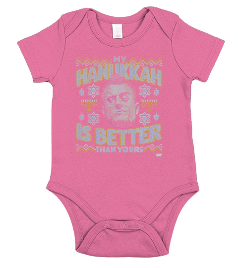 MJF My Hanukkah is Better Than Yours Ugly Christmas sweater Short Sleeve Baby One-Piece