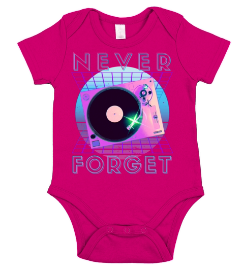 Never Forget Retro 80s 90s Nostalgia Short Sleeve Baby One-Piece