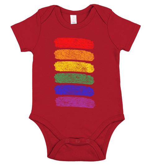 Pride Month - LGBTQ - Rainbow Stripes Short Sleeve Baby One-Piece