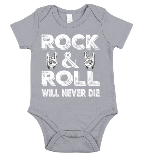 Rock And Roll Will Never Die Short Sleeve Baby One-Piece