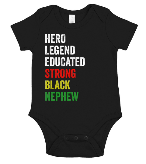 Strong Black Nephew Hero Legend Educated Proud Nep Short Sleeve Baby One-Piece