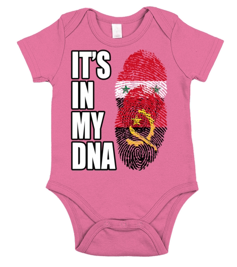 Syrian And Angolan Vintage Heritage DNA Flag Short Sleeve Baby One-Piece