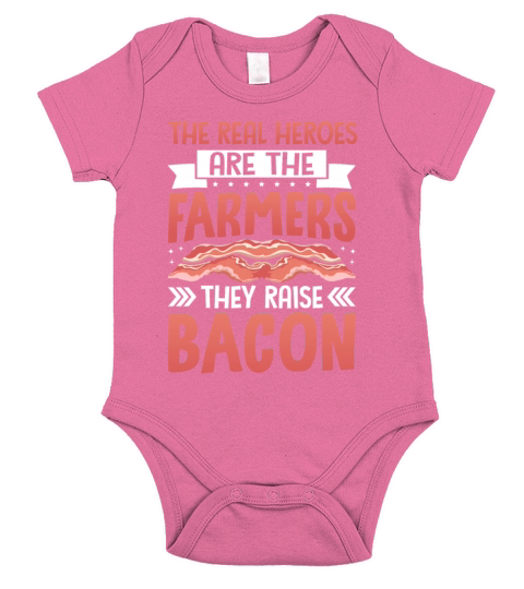 The Real Heroes Are the Bacon Farmers - Pork Pig Short Sleeve Baby One-Piece