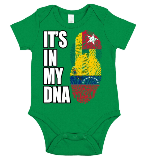 Togolese And Venezuelan Mix Heritage DNA Flag Short Sleeve Baby One-Piece