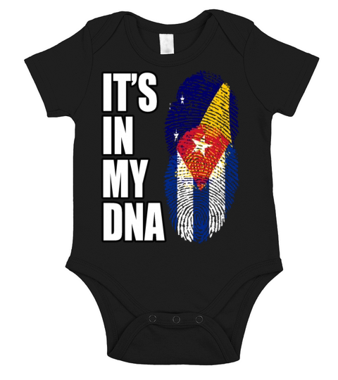 Tokelauan And Cuban Mix Heritage DNA Flag Short Sleeve Baby One-Piece
