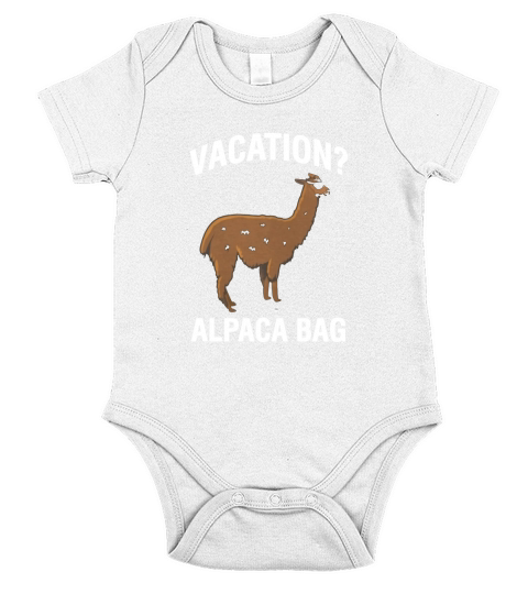 Vacation Alpaca Bag Funny Llama Vacation T-Shirts Short Sleeve Baby One-Piece