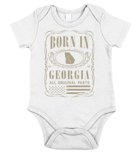 Vintage America US States Born Georgia Short Sleeve Baby One-Piece