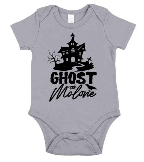 Vintage ghost Malone Boo Halloween Short Sleeve Baby One-Piece