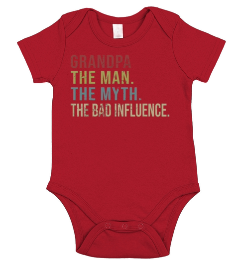 Vintage Grandpa The Man The Myth The Bad Influence Short Sleeve Baby One-Piece