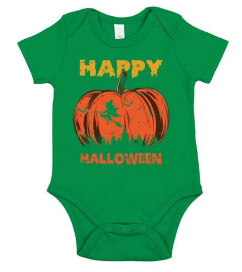Vintage Halloween pumpkin T-Shirt Short Sleeve Baby One-Piece