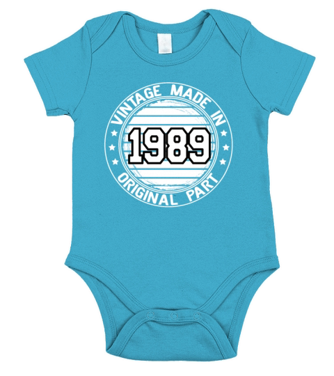 Vintage Made In 1989 Original Part Birthday 1989 Short Sleeve Baby One-Piece