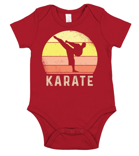 Vintage Retro Karate Short Sleeve Baby One-Piece