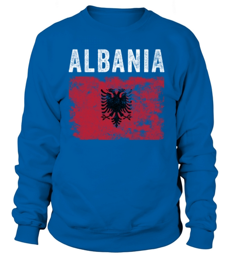 Albania Flag Distressed - Albanian Flag Sweatshirt Unisex