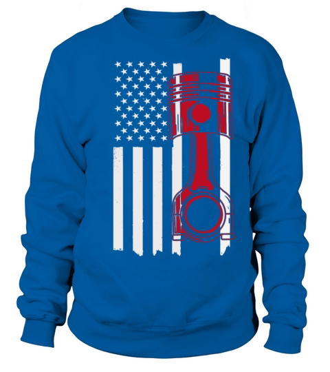 Car Enthusiast American Flag Piston Sweatshirt Unisex