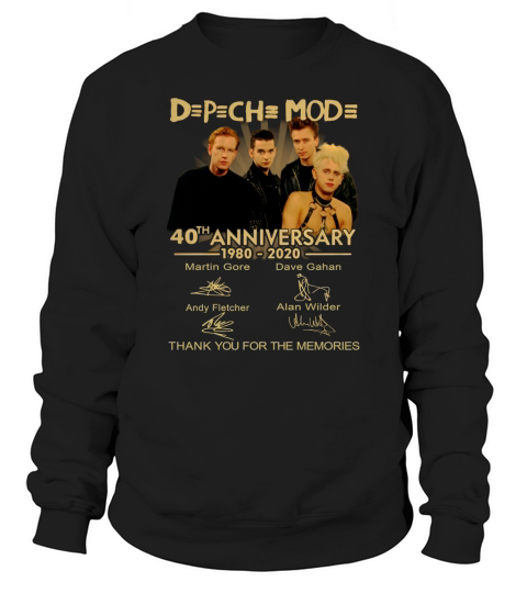 Depeche Mode 40th anniversary 1980 2020 signature thank memories shirt - Unisex Long Sleeve Sweatshirt Unisex