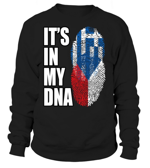 Greek And Czech Mix Heritage DNA Flag Sweatshirt Unisex