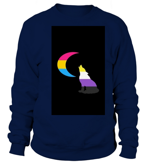 Pansexual Nonbinary Wolf & Moon - iPhone 8 Sweatshirt Unisex