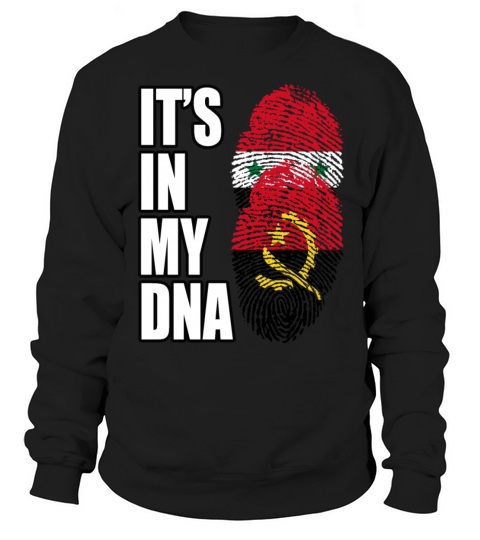 Syrian And Angolan Vintage Heritage DNA Flag Sweatshirt Unisex