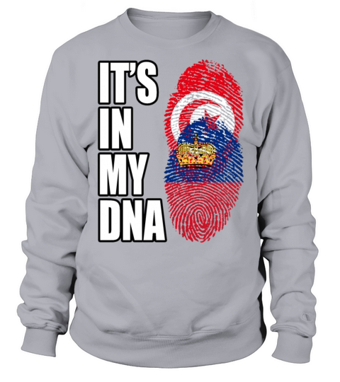 Tunisian And Liechtensteiner Mix Heritage DNA Flag Sweatshirt Unisex
