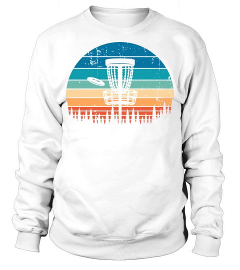Vintage Disc Golf Retro Distressed Sunset Sweatshirt Unisex