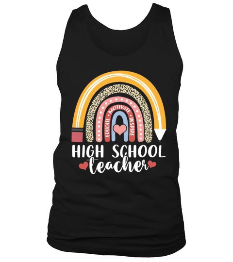 Educate Motivate Inspire High School Teacher Boho Tank Top Unisex