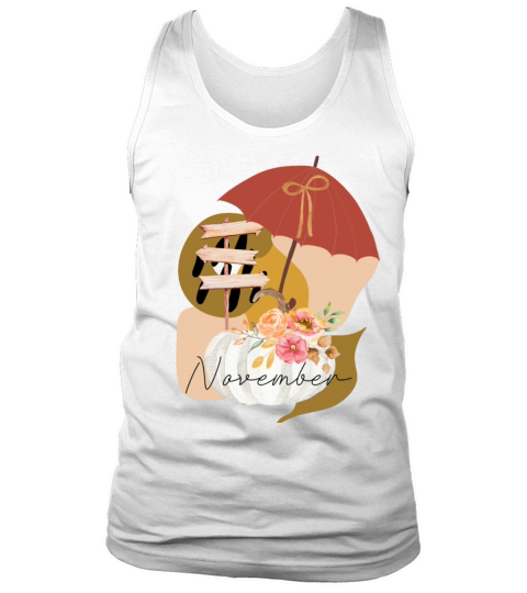 Fall November white pumpkin abstract Tank Top Unisex