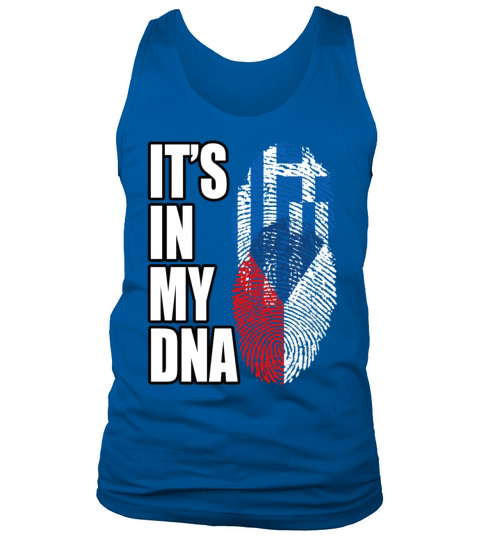 Greek And Czech Mix Heritage DNA Flag Tank Top Unisex