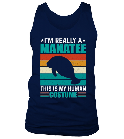 Retro Vintage Style Im Really a Manatee Sea Cows Tank Top Unisex