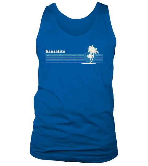 Sausalito CA T-Shirt Vintage 80s Palm Trees Sunset Tee Tank Top Unisex