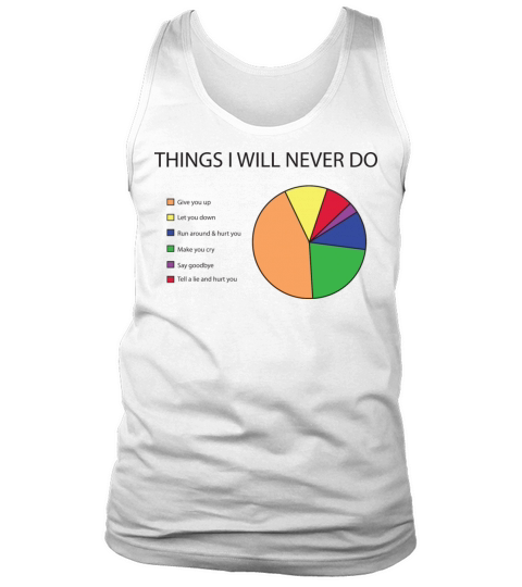 Things I will never do pie chart Tank Top Unisex