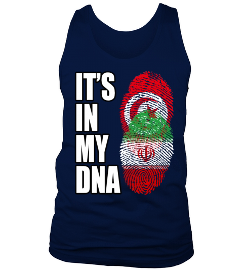Tunisian And Iranian Mix Heritage DNA Flag Tank Top Unisex