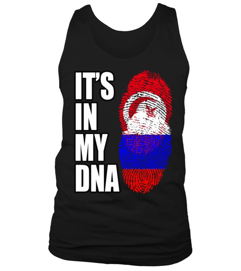 Tunisian And Russian Mix Heritage DNA Flag Tank Top Unisex