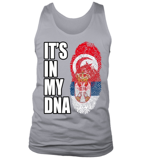 Tunisian And Serbian Mix Heritage DNA Flag Tank Top Unisex