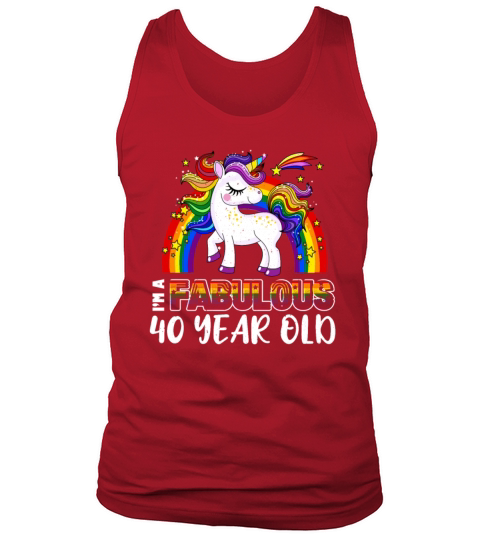 Unicorn Age 40 Years Gay Pride LGBT Pride Month Tank Top Unisex