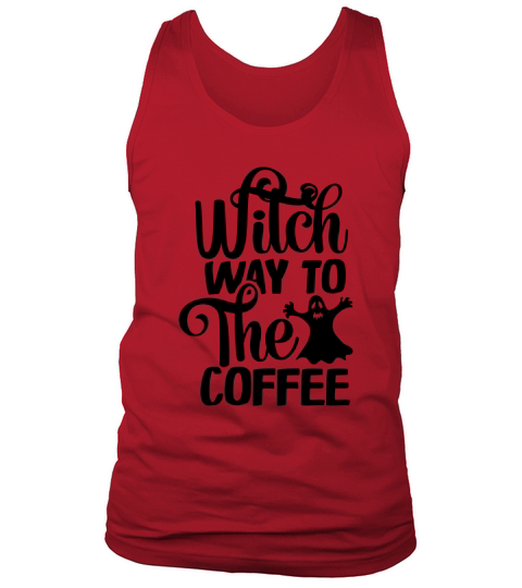 Witch Way to the Coffee Shirt Halloween Tank Top Unisex
