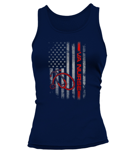 American Flag VA Nurse Patriotic 4th of July shirt Tank top Woman