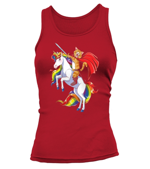 Cat Riding Unicorn T-shirt Funny Kitty Kitten Unicorns Gifts Tank top Woman