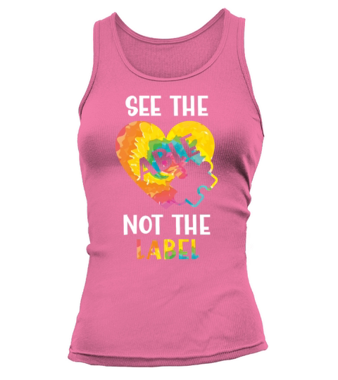 See The Able Not The Label Rainbow Puzzle Autism Tank top Woman