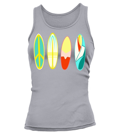 Surfer Gift Vintage Surfing Surf Boards Beach Tank top Woman
