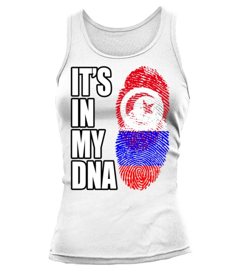 Tunisian And Russian Mix Heritage DNA Flag Tank top Woman