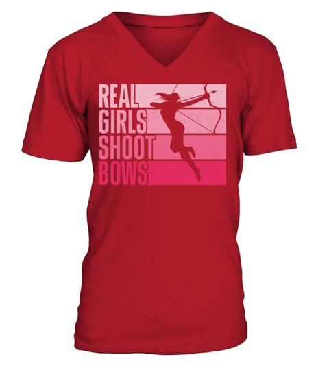 Archery Bow Archer Girl Vintage V-Neck T-shirt