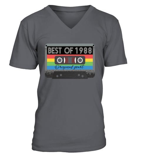 Best Of 1988 Vintage Cassette Retro Birthday V-Neck T-shirt