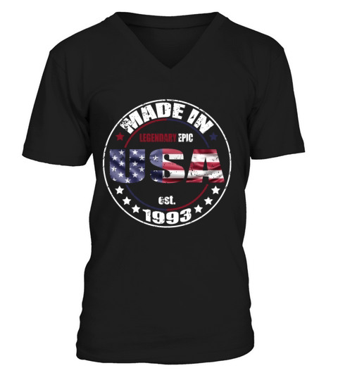 Birthday Saying Born USA 1993 V-Neck T-shirt