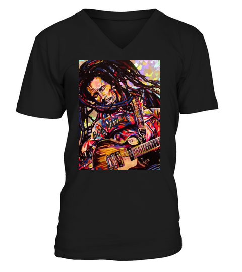 Bob Marley Art V-Neck T-shirt
