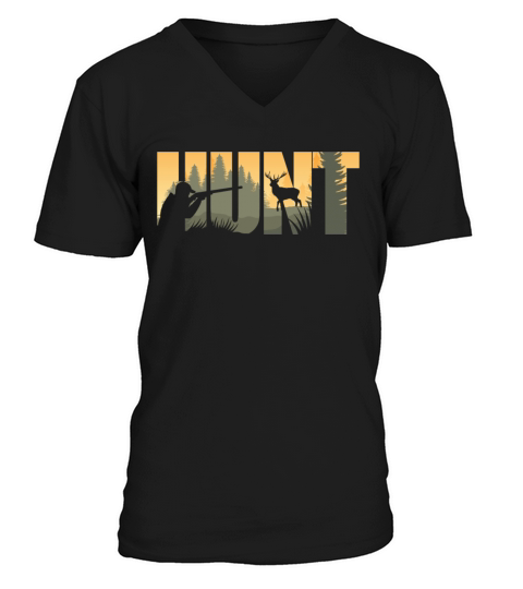 Buck Deer Hunting Hunter Vintage V-Neck T-shirt
