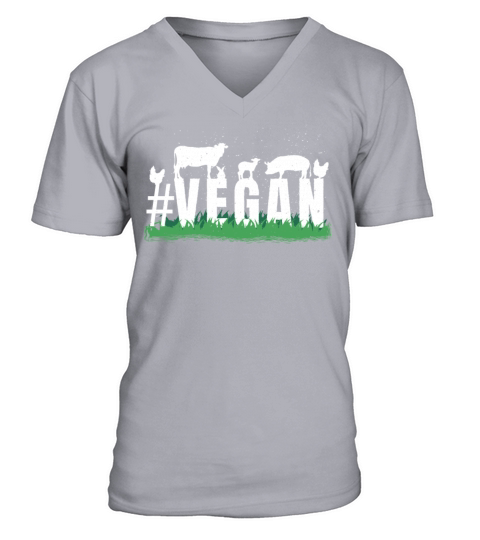 Farm Animals Vegetable Vegetarian Trend Vegan V-Neck T-shirt
