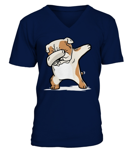 Funny Bulldog Dab Shirt V-Neck T-shirt