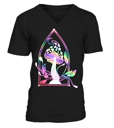 Goblincore Dark Academia Aesthetic Mushroom V-Neck T-shirt